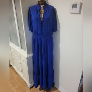 London Style Royal Blue Maxi Dress Size 14 NWOT